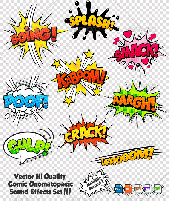 Comic Sound Effects Set 2 by Fourleaflover GraphicRiver